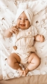 Turban donuts prążek śmietankowy newborn