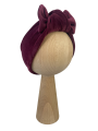 Welurowa opaska big bow bordo