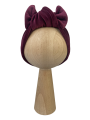 Welurowa opaska big bow bordo