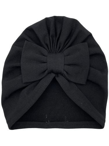 Turban kokarda dla dziewczynki czarny