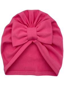 Turban kokarda dla dziewczynki różowy