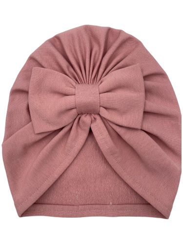 Turban kokarda babygirl brudny róż