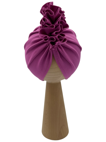 Turban falbanka w kolorze wrzosowy róż