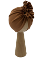 Turban falbanka w kolorze karmelowym