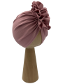 Turban falbanka brudny róż