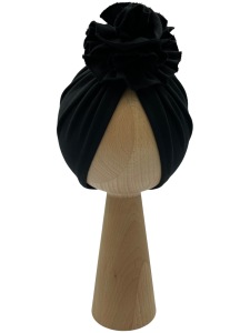 Turban kwiat dla dziewczynki w kolorze czarnym
