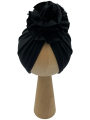 Wyjątkowy turban kwiat babygirl czarny