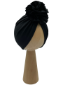 Wyjątkowy turban kwiat babygirl czarny