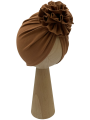 Wyjątkowy turban kwiat babygirl karmel
