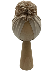 Turban dla dziewczynki kwiat w kolorze beżowym
