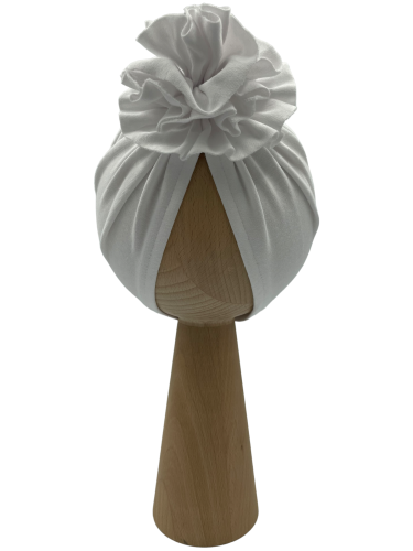 Wyjątkowy turban kwiat babygirl biały