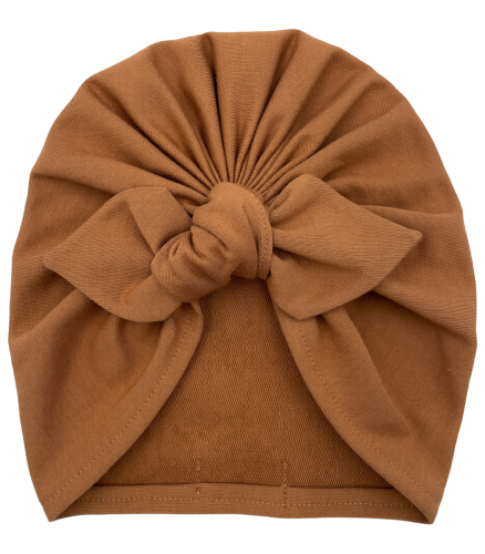 Turban supeł w kolorze karmelowym
