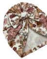 Wiosenny turban kokarda retro flowers babygirl