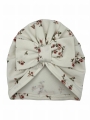 Turban kokarda drobne róże na ecru babygirl