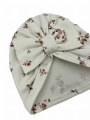 Turban kokarda drobne róże na ecru babygirl