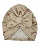Turban kokarda drobne róże na beżu