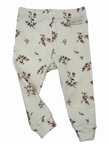 Legginsy babygirl drobne różyczki na ecru