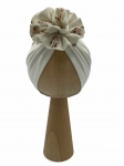 Wiosenny turban kwiat ecru + drobne różyczki 