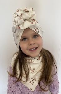 Turban kwiat dla dziewczynki kwiatowe wzory 