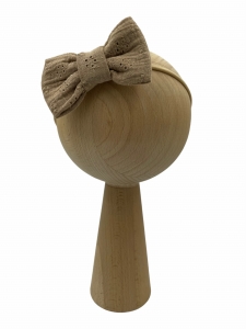 Opaska muślin haftowany kokarda nugat