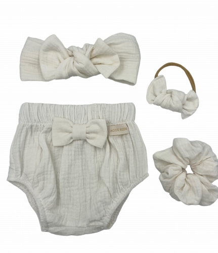 Muślinowe bloomersy brudny róż babygirl