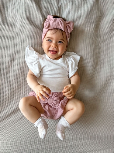 Muślinowe bloomersy brudny róż babygirl