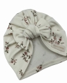 Jesienny turban supełek prążek rose ecru