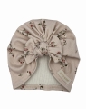 Jesienny turban supełek prążek rosę róż
