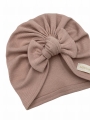 Jesienny turban supełek prążek pastelowy róż