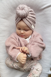 Turban donut warkocz brudny róż