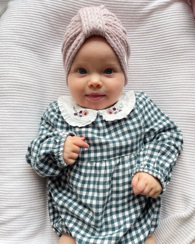 Turban swetrowy modern brudny róż