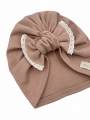 Turban supełek prążek antyczny róż
