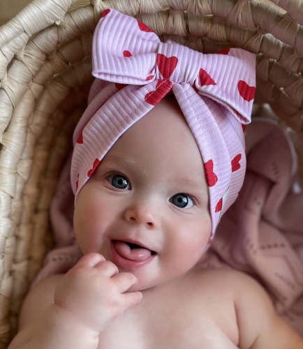 Turban kokarda PINK LOVE sweet baby