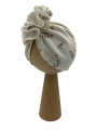 Wyjątkowy turban falbanka rose ecru for baby