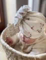 Wyjątkowy turban falbanka rose ecru for baby