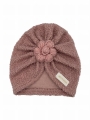 Turban kwiat handmade owieczka brudny róż