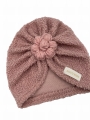 Turban kwiat handmade owieczka brudny róż