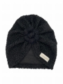 Turban kwiat handmade owieczka czarny