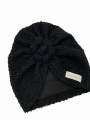 Turban kwiat handmade owieczka czarny