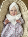 Zestaw turban kwiat + chusta ecru babygirl