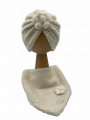 Zestaw turban kwiat + chusta ecru babygirl