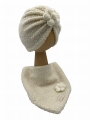 Zestaw turban kwiat + chusta ecru babygirl