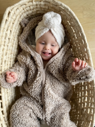 Turban donut mała owieczka ecru