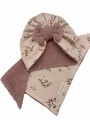 Zestaw turban supeł + chusta rose brudny róż