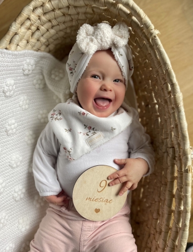 Zestaw turban supeł + chusta rose ecru babygirl