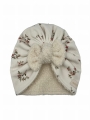 Zestaw turban supeł + chusta rose ecru babygirl