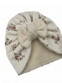Zestaw turban supeł + chusta rose ecru babygirl