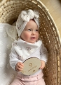 Zestaw turban supeł + chusta rose ecru babygirl