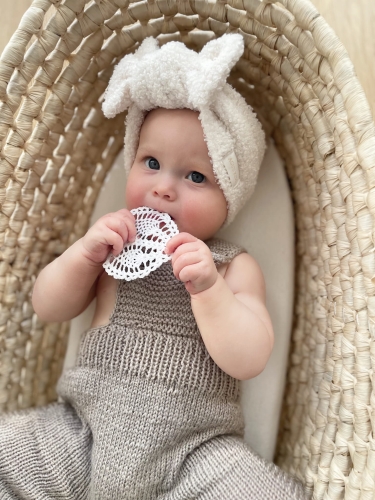 Opaska BIG BOW  mała owieczka śmietanka