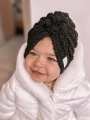 Turban kwiat handmade owieczka czarny